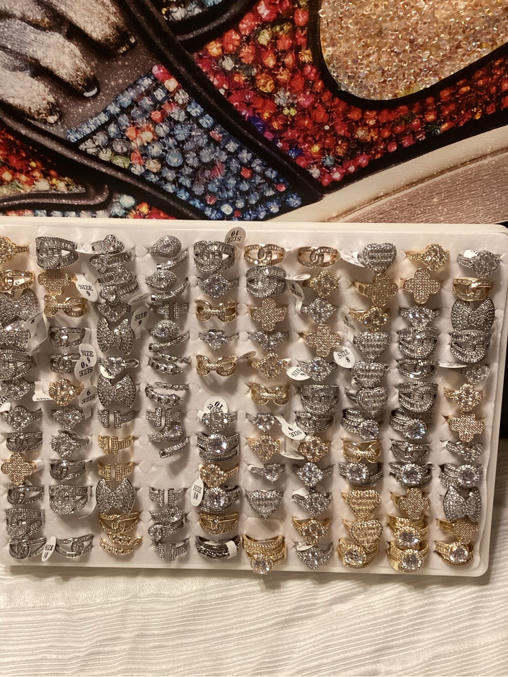 Assorted Pave Cocktail Rings - Gold & Silver Tones - Picture 4 of 6